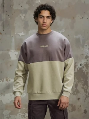 Sinsay - Bawełniana bluza crewneck z napisem - zielony