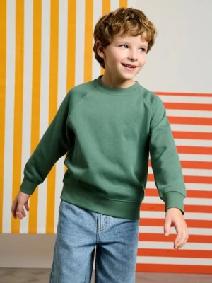 Sinsay - Bawełniana bluza crewneck - zielony