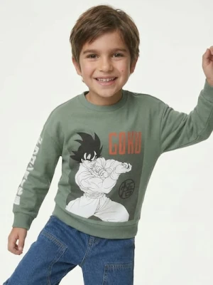 Sinsay - Bawełniana bluza Dragon Ball - green spruce