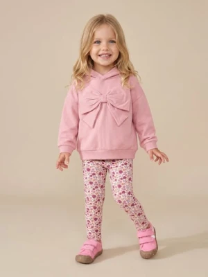 Sinsay - Bawełniana bluza hoodie z ozdobną kokardą - różowy