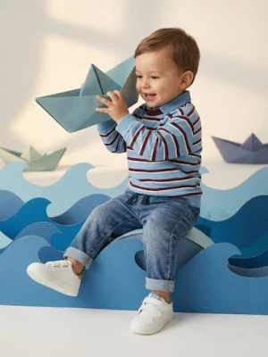 Sinsay - Bawełniana bluza w paski - wielobarwny