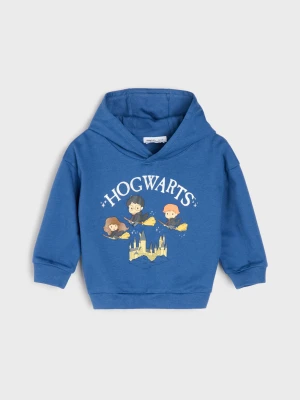 Sinsay - Bawełniana bluza z kapturem Harry Potter - granatowy