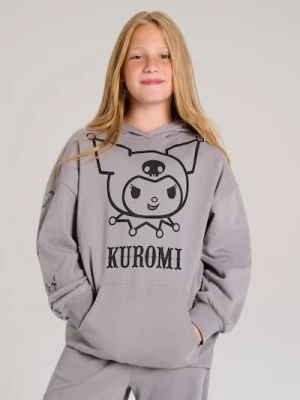 Sinsay - Bawełniana bluza z kapturem Kuromi - szary