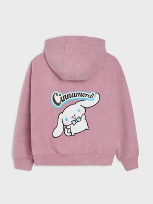 Sinsay - Bawełniana bluza z kapturem z nadrukiem na plecach Cinnamoroll - różowy
