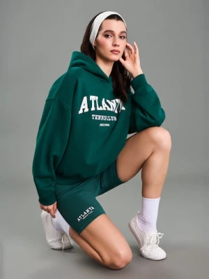 Sinsay - Bawełniana bluza z kapturem - zielony