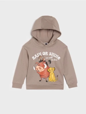 Sinsay - Bawełniana bluza z nadrukiem Lion King - kremowy