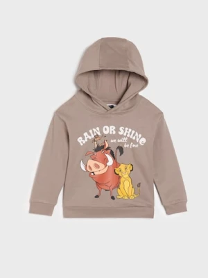 Sinsay - Bawełniana bluza z nadrukiem Lion King - kremowy