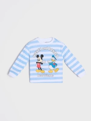 Sinsay - Bawełniana bluza z nadrukiem Mickey and Donald - biały