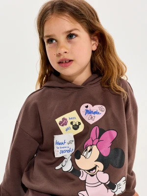 Sinsay - Bawełniana bluza z nadrukiem Minnie Mouse - brązowy