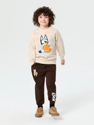 Sinsay - Bawełniana bluza z nadrukiem z motywem halloweenowym Bluey - beżowy