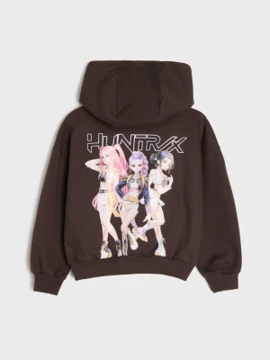 Sinsay - Bawełniana bluza z napisem na plecach K-Pop Demon Hunters - brązowy