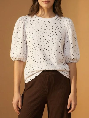 Sinsay - Bawełniana bluzka w kropki - wielobarwny