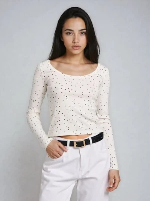 Sinsay - Bawełniana bluzka z długim rękawem - wielobarwny