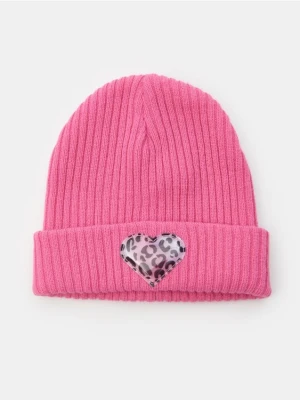 Sinsay - Bawełniana czapka beanie - różowy
