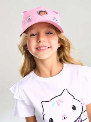 Sinsay - Bawełniana czapka z daszkiem Gabby's Dollhouse - różowy