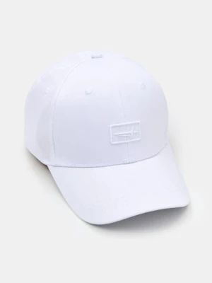 Sinsay - Bawełniana czapka z daszkiem i haftem - biały