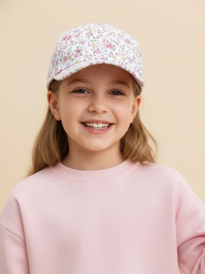 Sinsay - Bawełniana czapka z daszkiem i motywem kwiatowym - wielobarwny