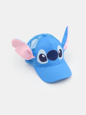 Sinsay - Bawełniana czapka z daszkiem Stitch - niebieski