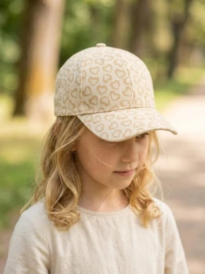 Sinsay - Bawełniana czapka z daszkiem w serca - żółty