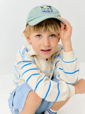 Sinsay - Bawełniana czapka z daszkiem - zielony