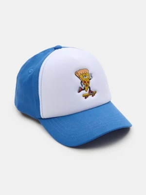 Sinsay - Bawełniana czapka z ozdobnym haftem - niebieski