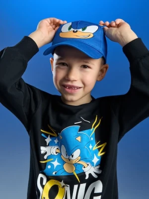 Sinsay - Bawełniana czapka z uszami 3D Sonic the Hedgehog - niebieski