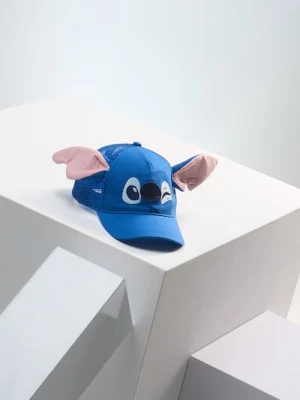Sinsay - Bawełniana czapka z uszami Stitch - niebieski
