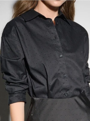 Sinsay - Bawełniana koszula - czarny