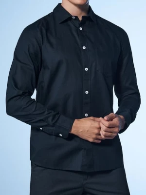 Sinsay - Bawełniana koszula - granatowy