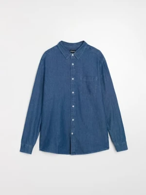 Sinsay - Bawełniana koszula - granatowy