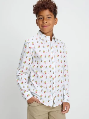 Sinsay - Bawełniana koszula Grinch - biały