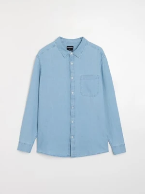Sinsay - Bawełniana koszula - niebieski