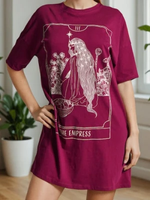 Sinsay - Bawełniana koszula nocna - czerwony