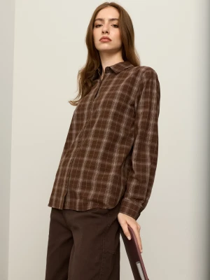 Sinsay - Bawełniana koszula oversize w kratę - wielobarwny