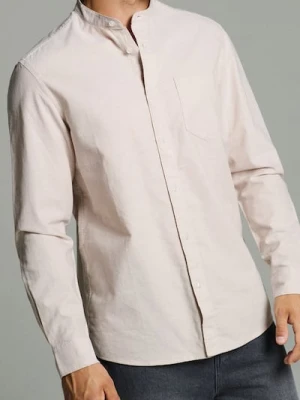 Sinsay - Bawełniana koszula regular fit - beżowy