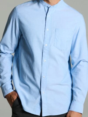 Sinsay - Bawełniana koszula regular fit - niebieski