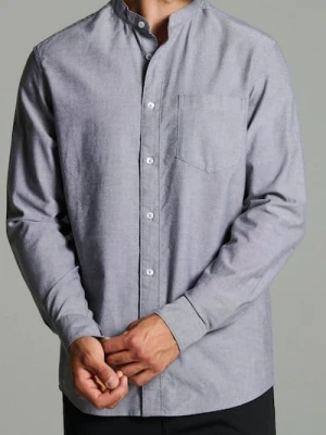 Sinsay - Bawełniana koszula regular fit - szary