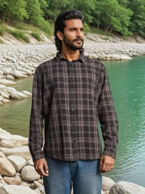 Sinsay - Bawełniana koszula regular fit w kratkę - szary