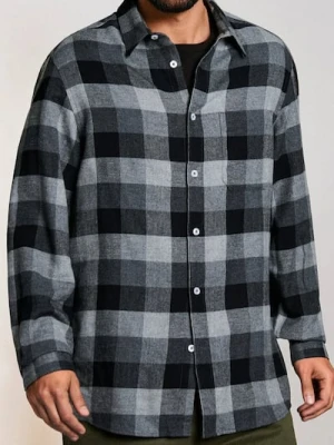 Sinsay - Bawełniana koszula w kratę - czarny