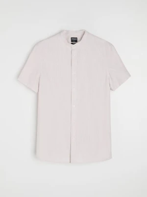 Sinsay - Bawełniana koszula w paski - beżowy