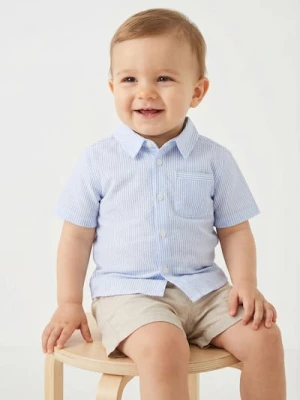 Sinsay - Bawełniana koszula w paski - biały