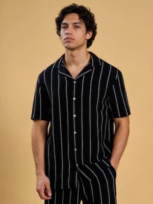 Sinsay - Bawełniana koszula w paski - granatowy