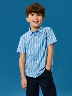 Sinsay - Bawełniana koszula w paski - mid blue