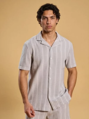 Sinsay - Bawełniana koszula w paski - szary