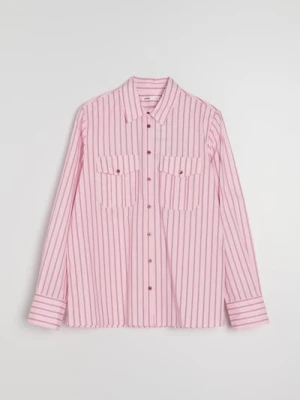 Sinsay - Bawełniana koszula w paski - wielobarwny