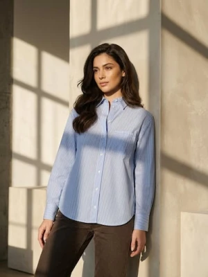 Sinsay - Bawełniana koszula w paski - wielobarwny