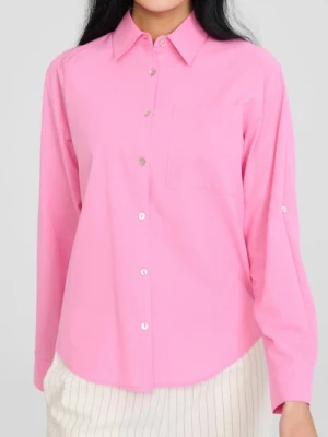 Sinsay - Bawełniana koszula z długim rękawem - różowy