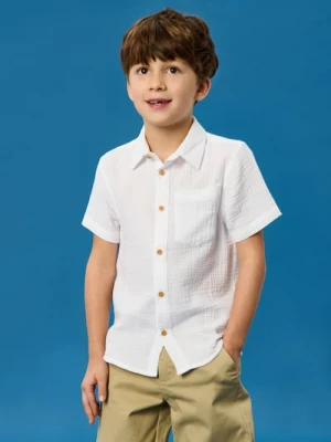 Sinsay - Bawełniana koszula z kieszenią - biały