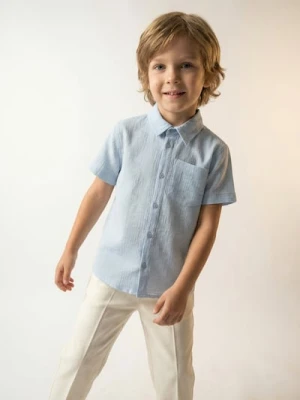 Sinsay - Bawełniana koszula z kieszenią - błękitny