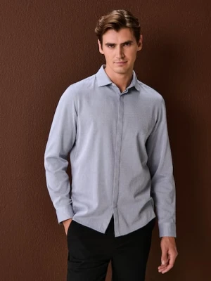 Sinsay - Bawełniana koszula z kołnierzykiem - szary